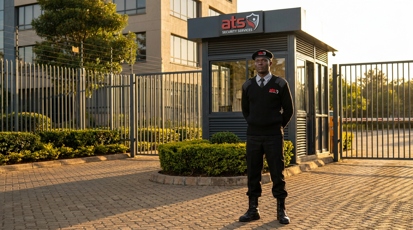 ATS Group guard standing attentively at post
